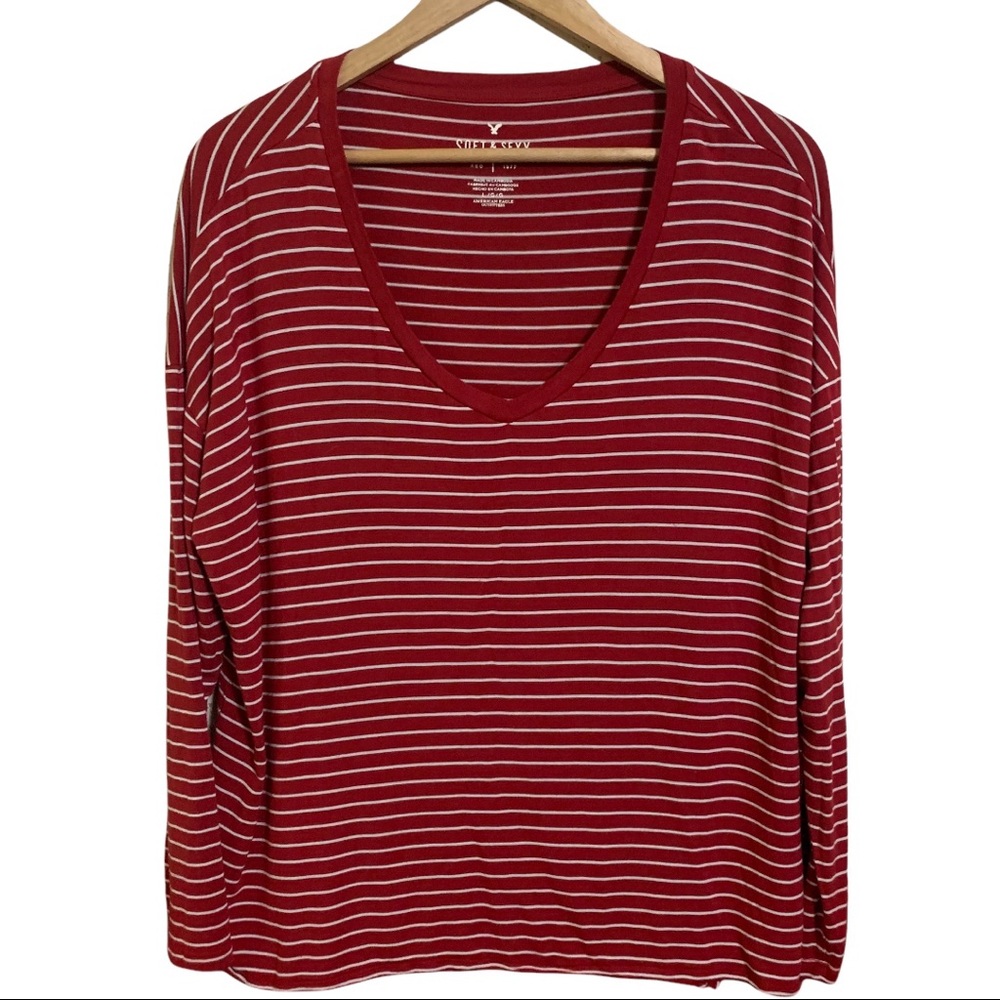 Soft & Sexy Maroon Long Sleeved Tee L